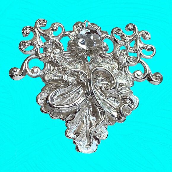 Jane 1997 Angel Of Love AOL Vintage Pin Brooch Rhinestone Silver Signed Jane - Picture 1 of 9